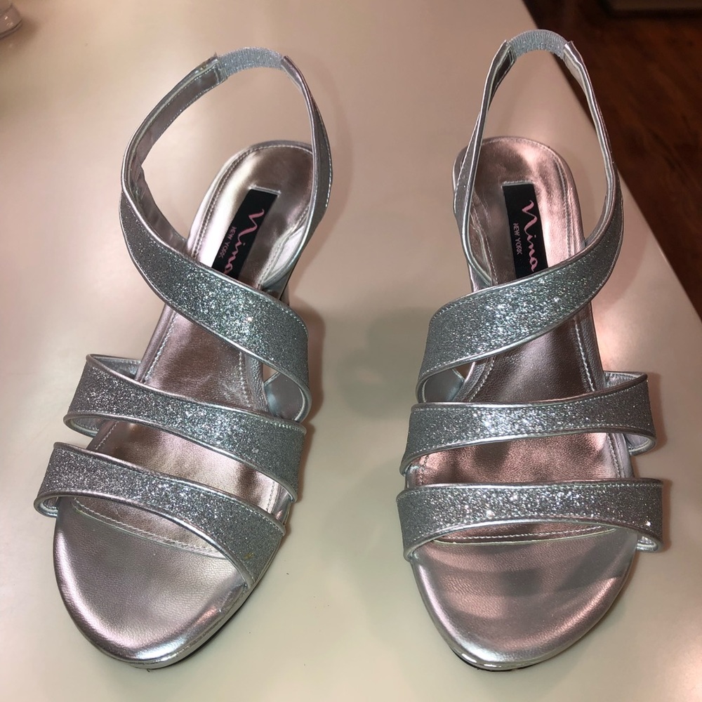 Silver short heels